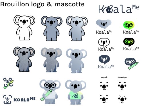 KoalaME - Branding 4 Brouillon du logo et de la mascotte de KoalaME