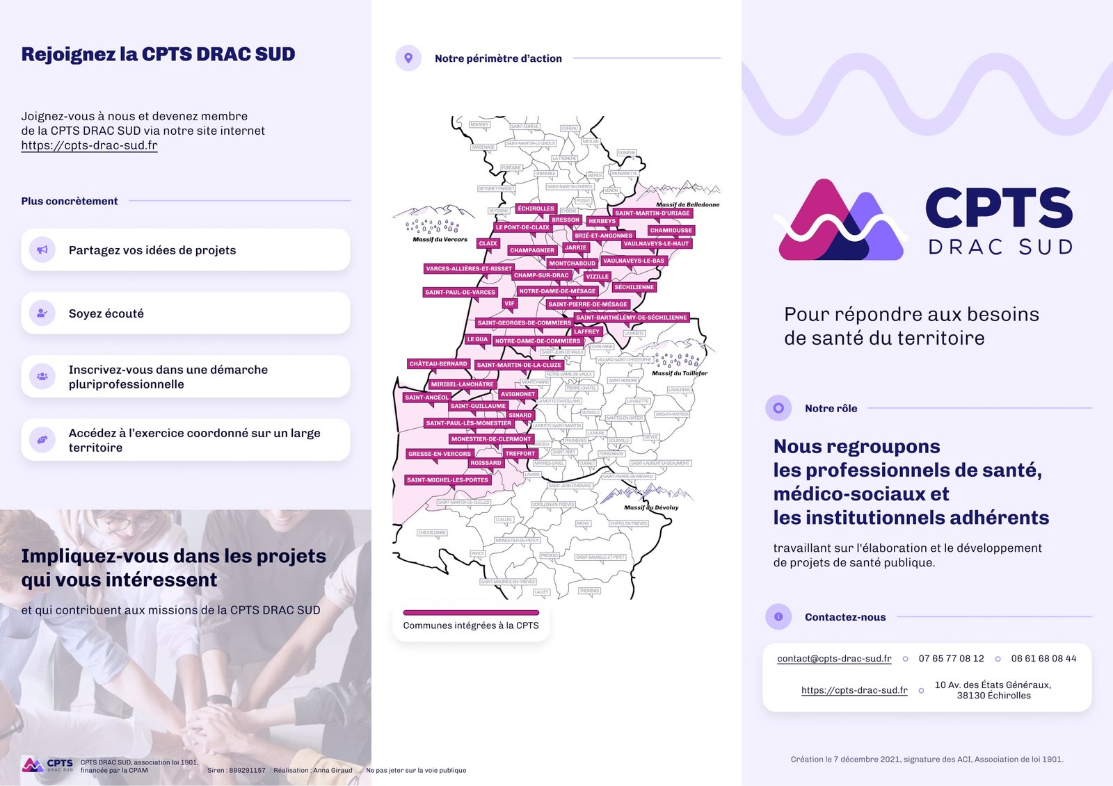Dépliant Recto de la CPTS DRAC SUD