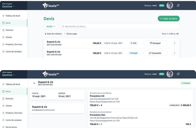Exemple application sur ordinateur