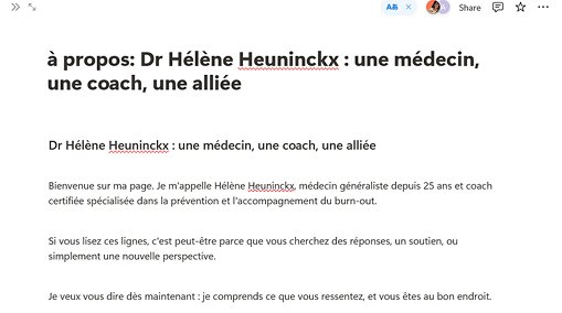 Medx'Resilience - Site web 3 Rédaction de la page à propos de Medxresilience