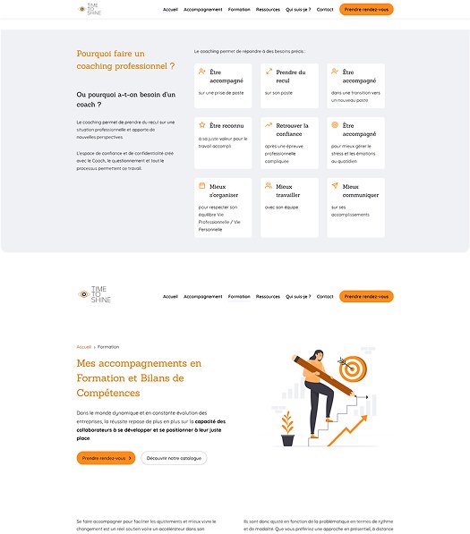Exemples de pages de Time2shine