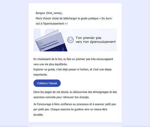 Medx'Resilience - Tunnel de vente 3 Email dans le tunnel de vente de Medxresilience
