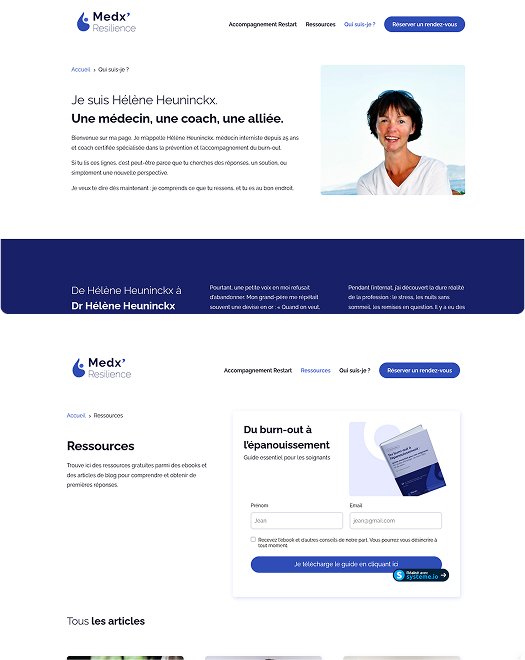Medx'Resilience - Site web 5 Page à propos et ressources de Medxresilience