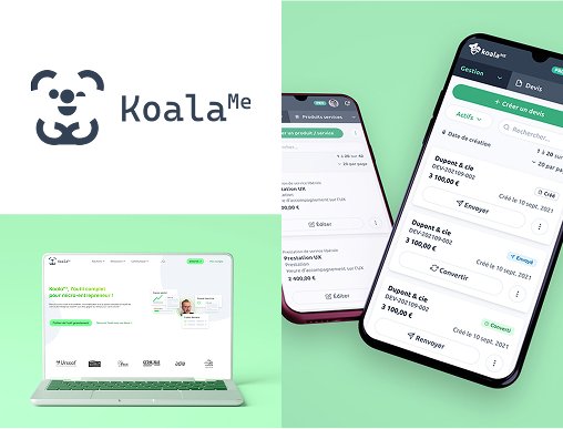 Accueil 4 Réalisations pour KoalaME avec son logo, son site web et son application