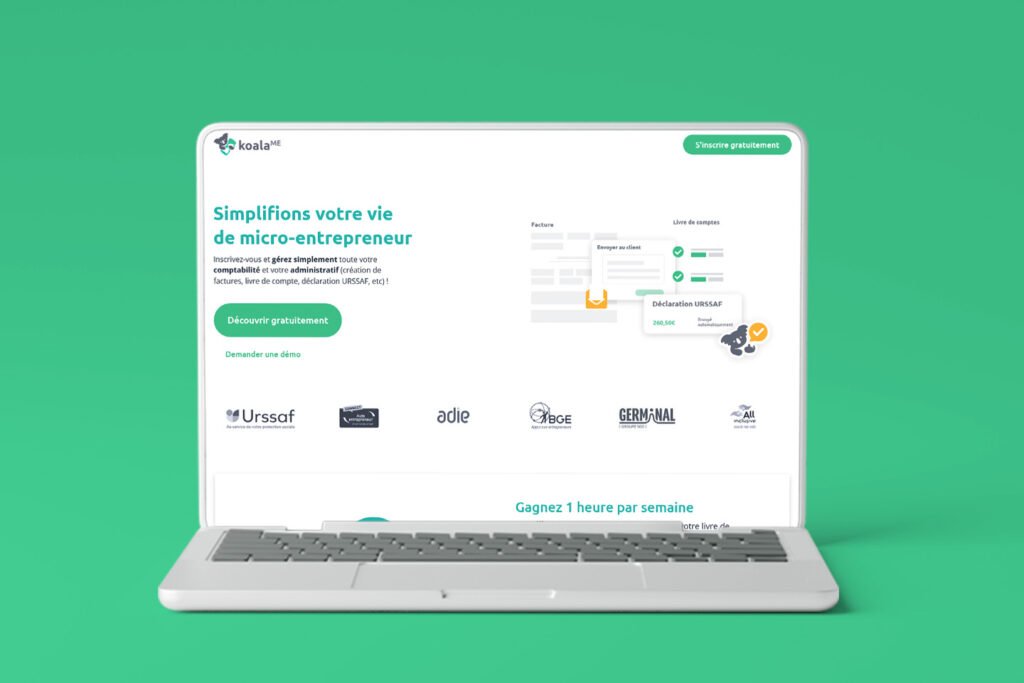 Mockup landing page koalame simple