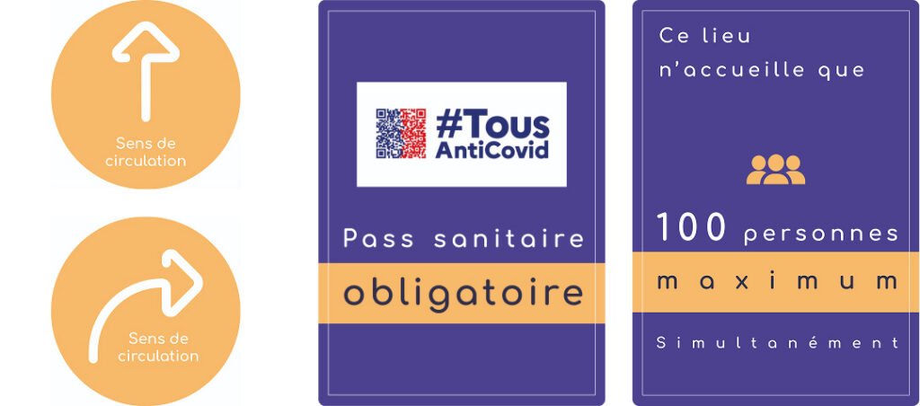 Affiches et signalétiques liés aux normes du Covid
