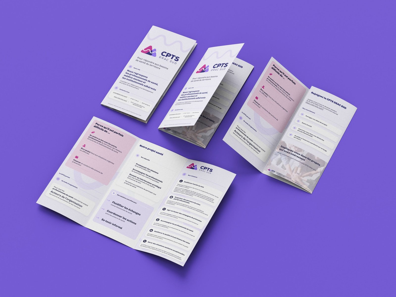 Sensibiliser aux maladies avec une iconographie sur-mesure 7 Mise en scène du dépliant recto et verso