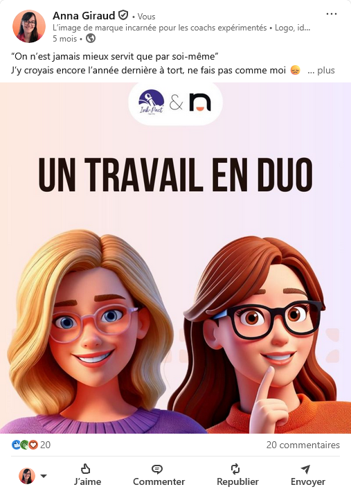 Webinaire Audrey & Anna - Tunnel de vente 7 Post Linkedin d'Anna pour la promotion du duo