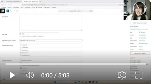 Prévisualisation d'une des vidéo tutoriel pour Julie