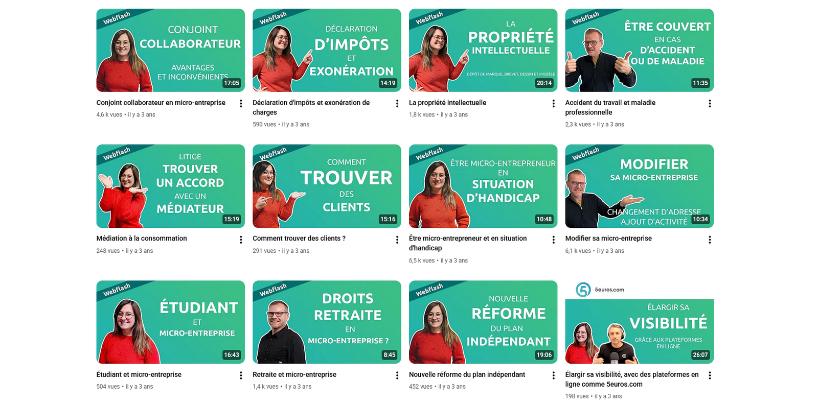 Vidéos de la chaine youtube de koalame