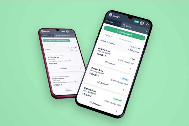 mockup mobile logiciel koalame